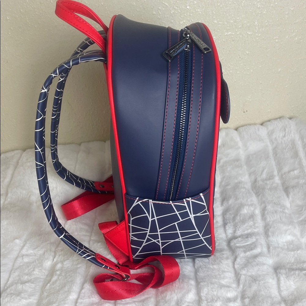 Marvel Spider-Man Loungefly Backpack with Red and Blue Design - Picture 7 of 11